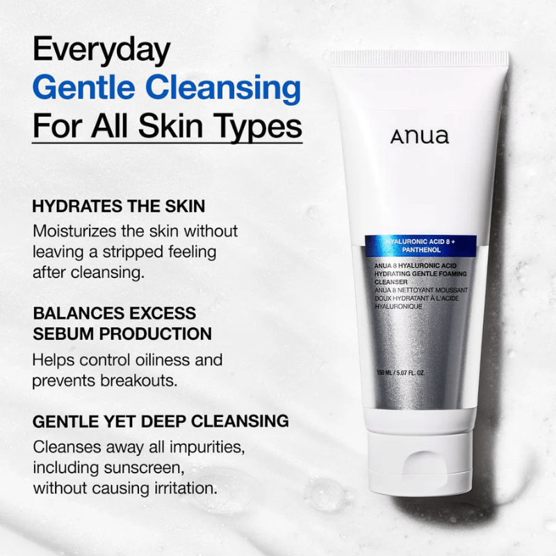 Anua 8 Hyaluronic Acid Hydrating Gentle Foaming Cleanser 150ml