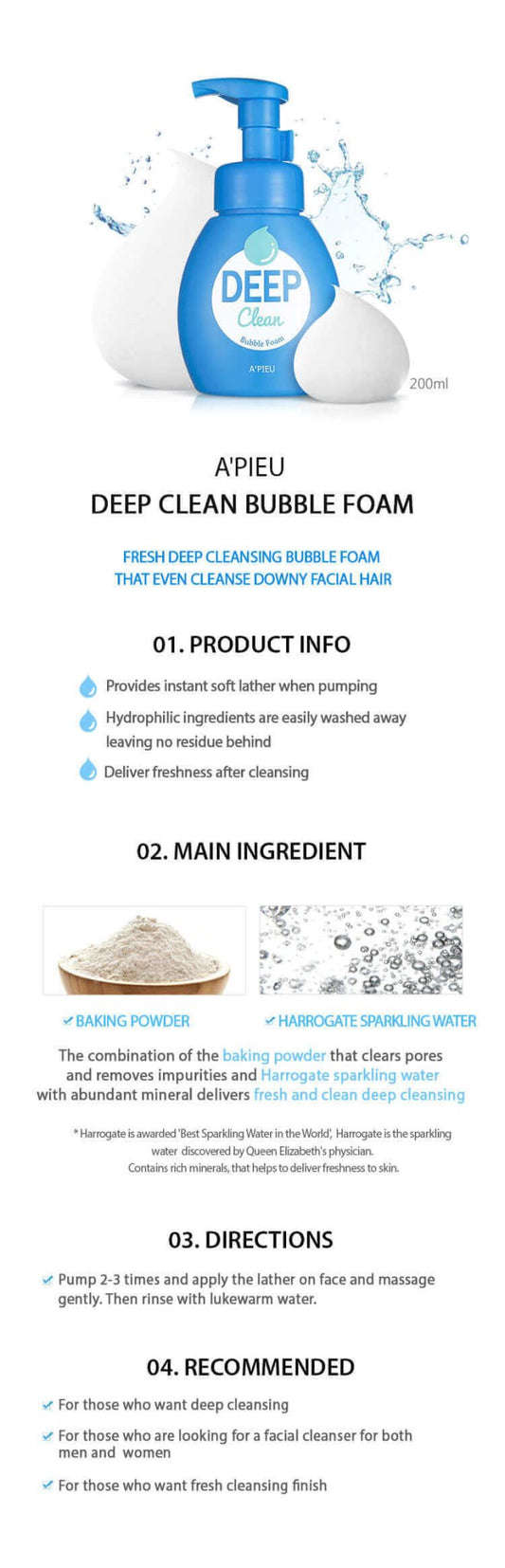 APIEU Deep Clean Bubble Foam 200ml