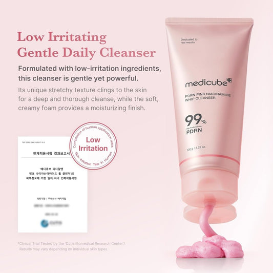 Medicube PDRN Pink Niacinamide Whip Cleanser 120g | Lakinza K - beauty Canada