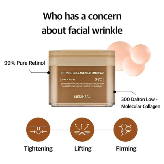 Mediheal Retinol Collagen Lifting Pad 180ml / 100pads | Lakinza K - beauty Canada