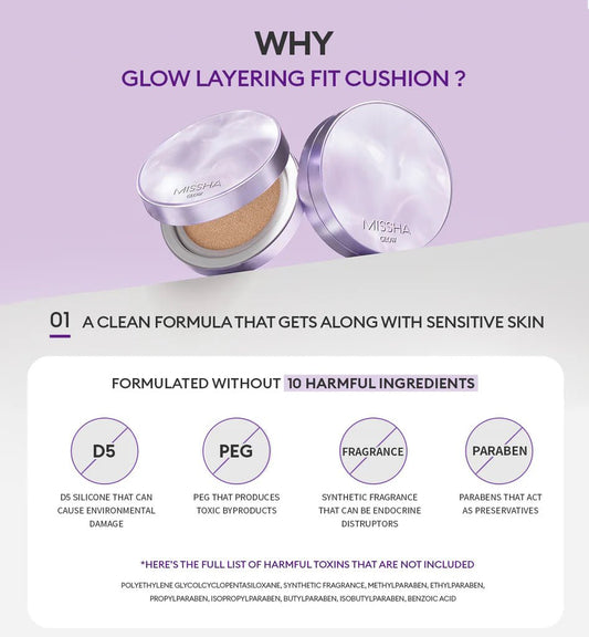 MISSHA Layering Fit Cushion Semi - matte 15g | Lakinza K - beauty Canada