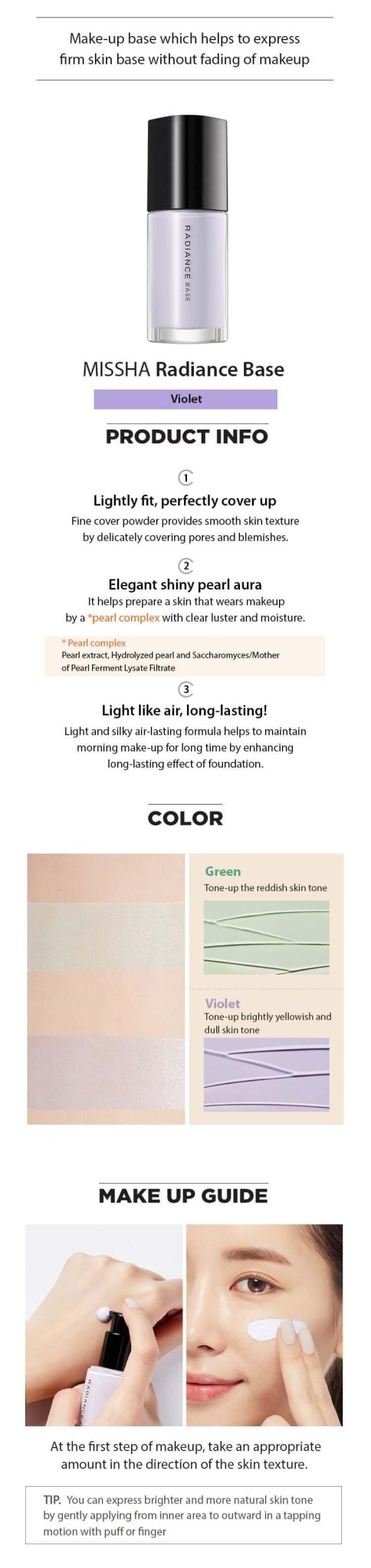 MISSHA Radiance Base Violet 35ml