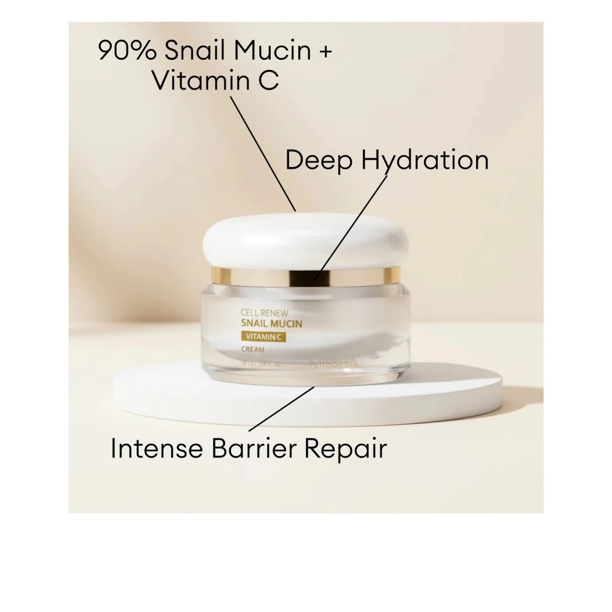 MISSHA Snail Cream 50ml | Lakinza K - beauty Canada