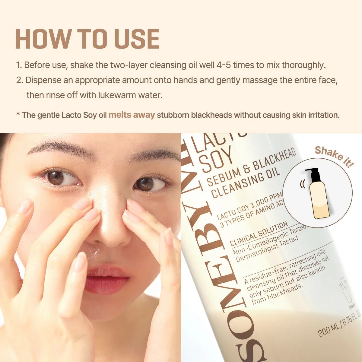 SOME BY MI Lactosoy Sebum & Blackhead Cleansing Oil 200ml | Lakinza K - beauty Canada
