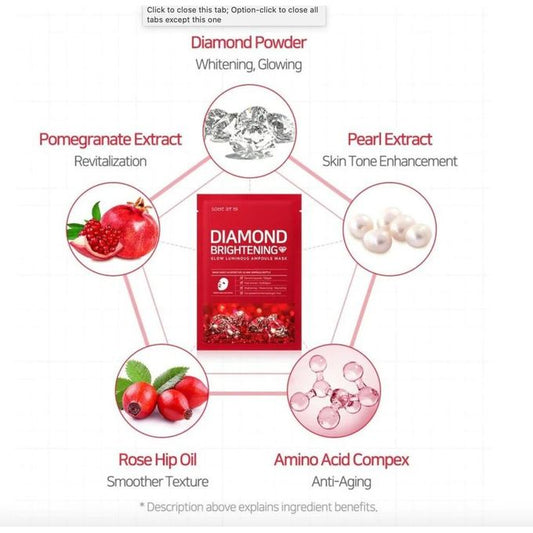SOME BY MI Red Diamond Brightening Glow Luminous Ampoule Mask 1 PC