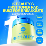 numbuzin Zero Blemish Azela Cica Balancing Dual Pads 210ml / 60pads-4