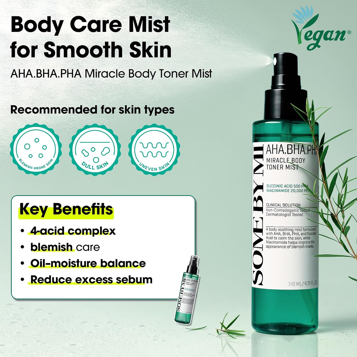 SOME BY MI AHA BHA PHA Miracle Body Toner Mist 140ml-2