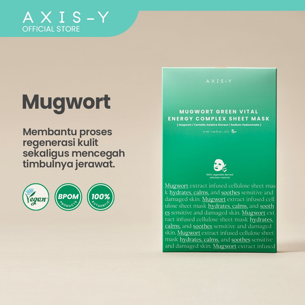 Masque en tissu Axis-y Mugwort Green Vital Energy Complex 27 ml