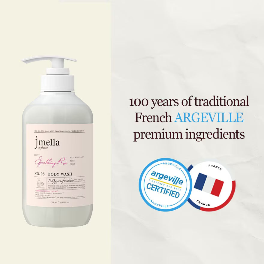 Jmella In France Sparkling Rose Body Wash 500ml Lakinza K-beauty