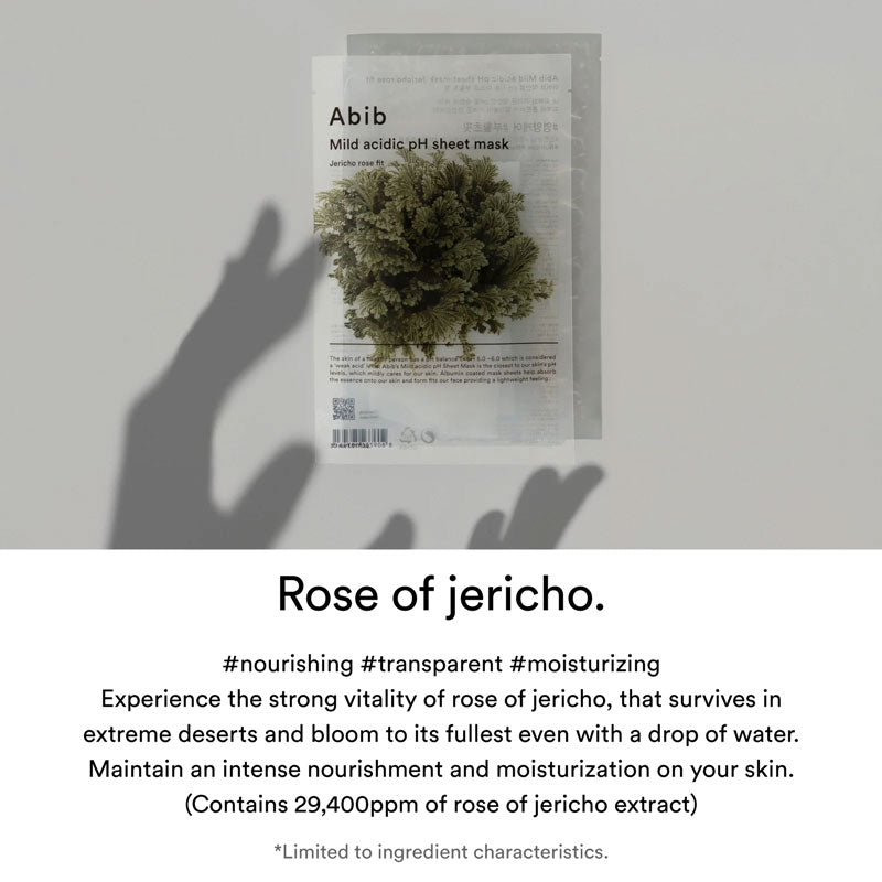 Abib Mild Acidic pH Sheet Mask Jericho Rose 30ml Lakinza K-beauty