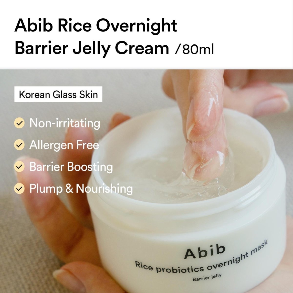 Abib Rice Probiotics Overnight Mask - Barrier Jelly 80ml | Lakinza K - beauty Canada
