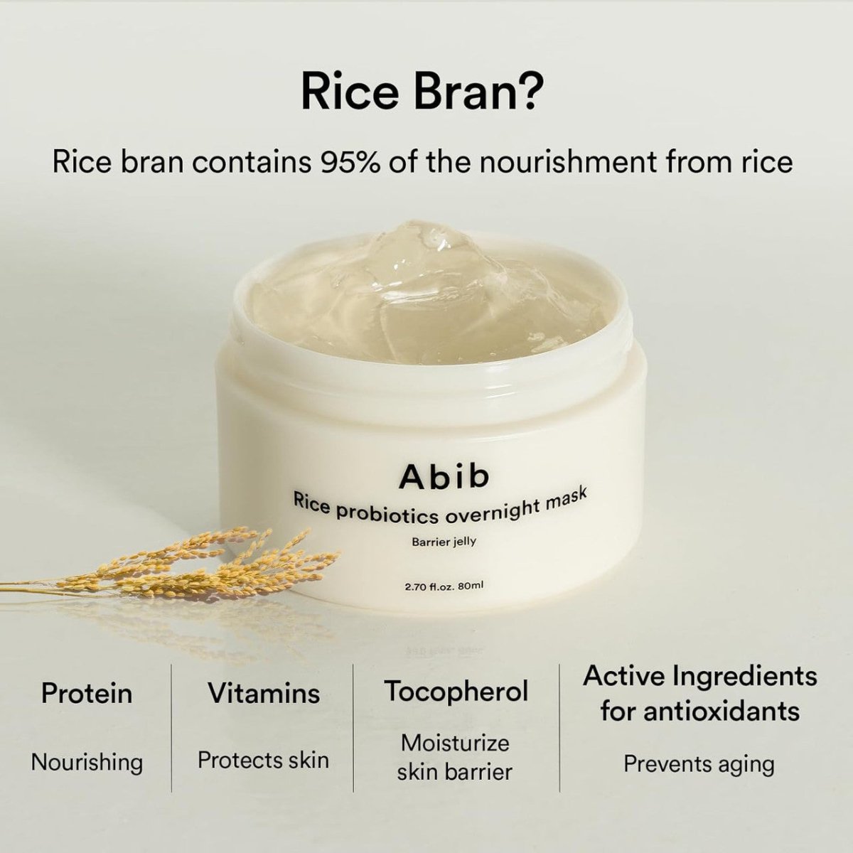 Abib Rice Probiotics Overnight Mask - Barrier Jelly 80ml | Lakinza K - beauty Canada