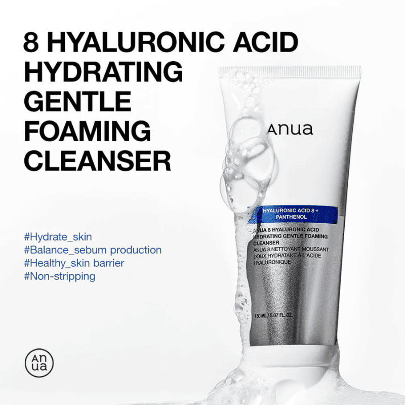 Anua 8 Hyaluronic Acid Hydrating Gentle Foaming Cleanser 150ml Lakinza K-beauty