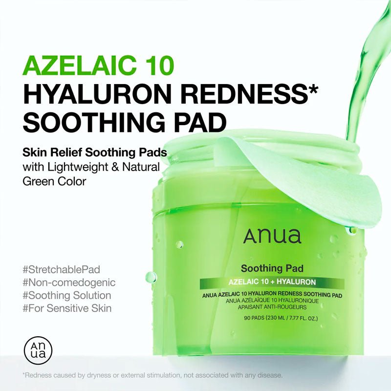 Anua Azelaicacid 10 Hyaluron Redness Soothing Pad 230ml / 90pads Lakinza K-beauty