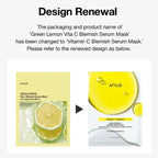 Anua Green Lemon Vita C Blemish Serum Mask 25ml - 1 PC | Lakinza K - beauty Canada