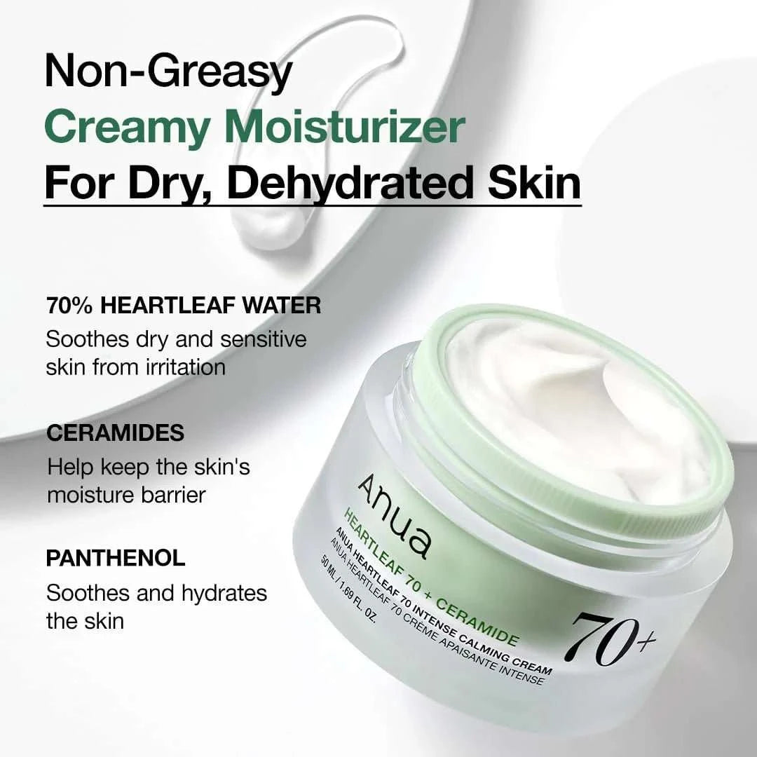 Anua Heartleaf 70% Intense Calming Cream 50ml Lakinza K-beauty