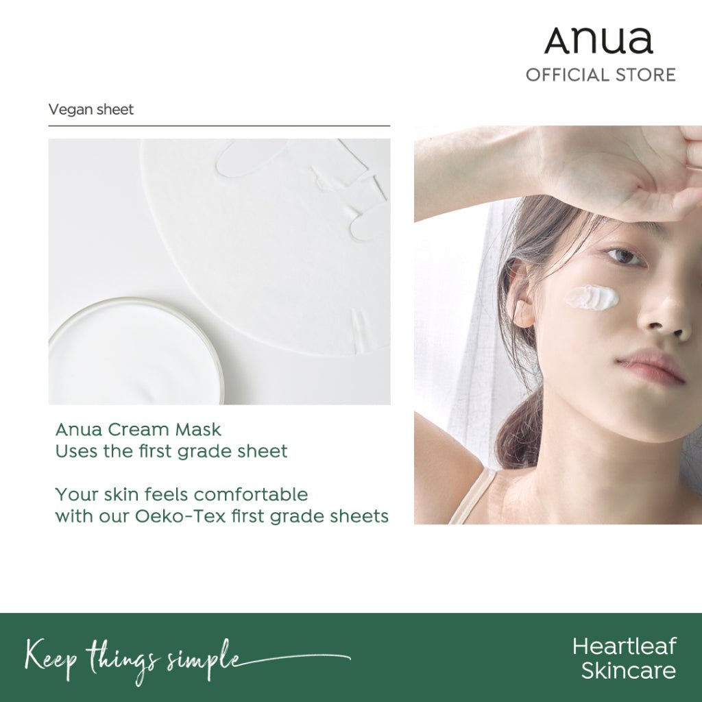 Anua Heartleaf Cream Night Solution Sheet Mask 25ml 1PC Lakinza K-beauty
