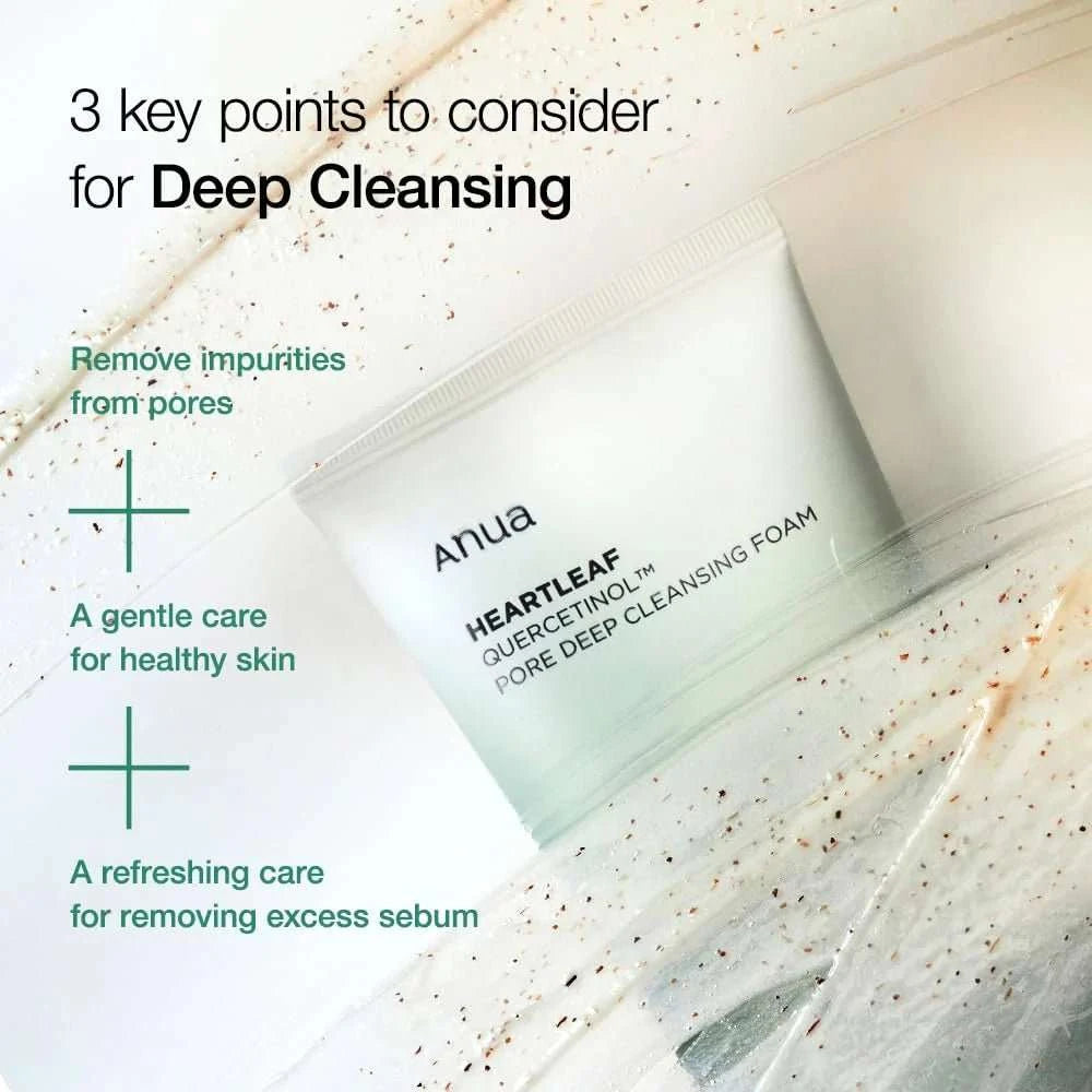 Anua Heartleaf Quercetinol Pore Deep Cleansing Foam 150ml Lakinza K-beauty