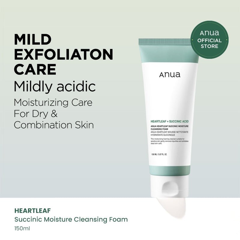 Anua Heartleaf Succinic Moisture Cleansing Foam 150ml Lakinza K-beauty
