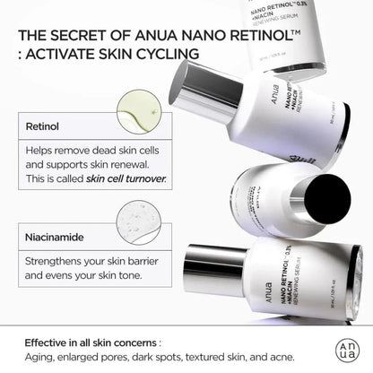 Anua Nano Retonol 0.3% + Niacin Renewing Serum 30ml | Lakinza K - beauty Canada