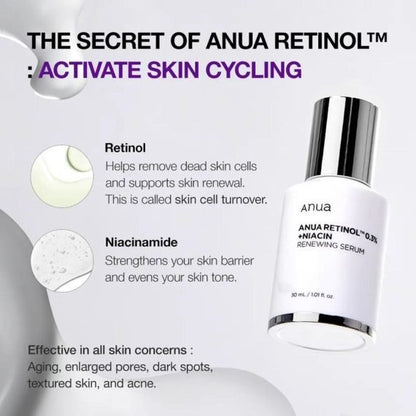 Anua Nano Retonol 0.3% + Niacin Renewing Serum 30ml | Lakinza K - beauty Canada