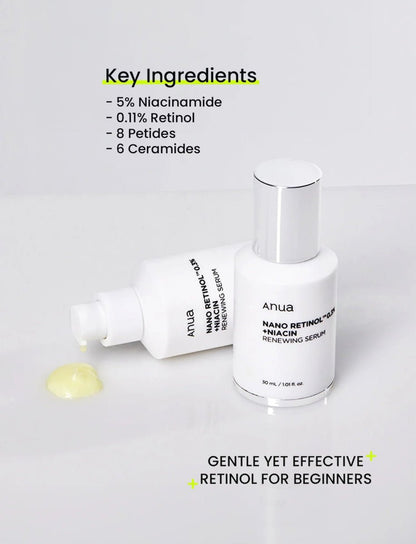 Anua Nano Retonol 0.3% + Niacin Renewing Serum 30ml | Lakinza K - beauty Canada