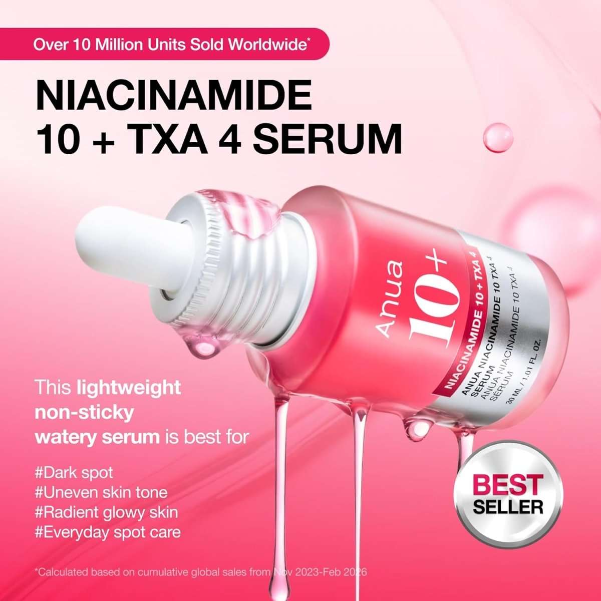 Anua Niacinamide 10% + TXA 4% Dark Spots Serum 30ml Lakinza K-beauty
