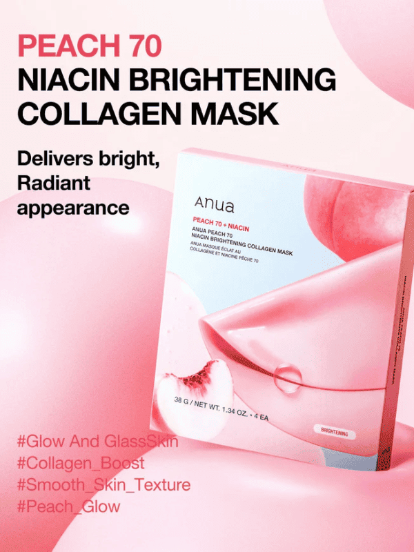 Anua Peach 70 Niacin Brightening Collagen Mask 38g Lakinza K-beauty