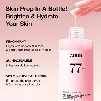Anua Peach 77 Niacin Essence Toner 250ml | Lakinza K - beauty Canada