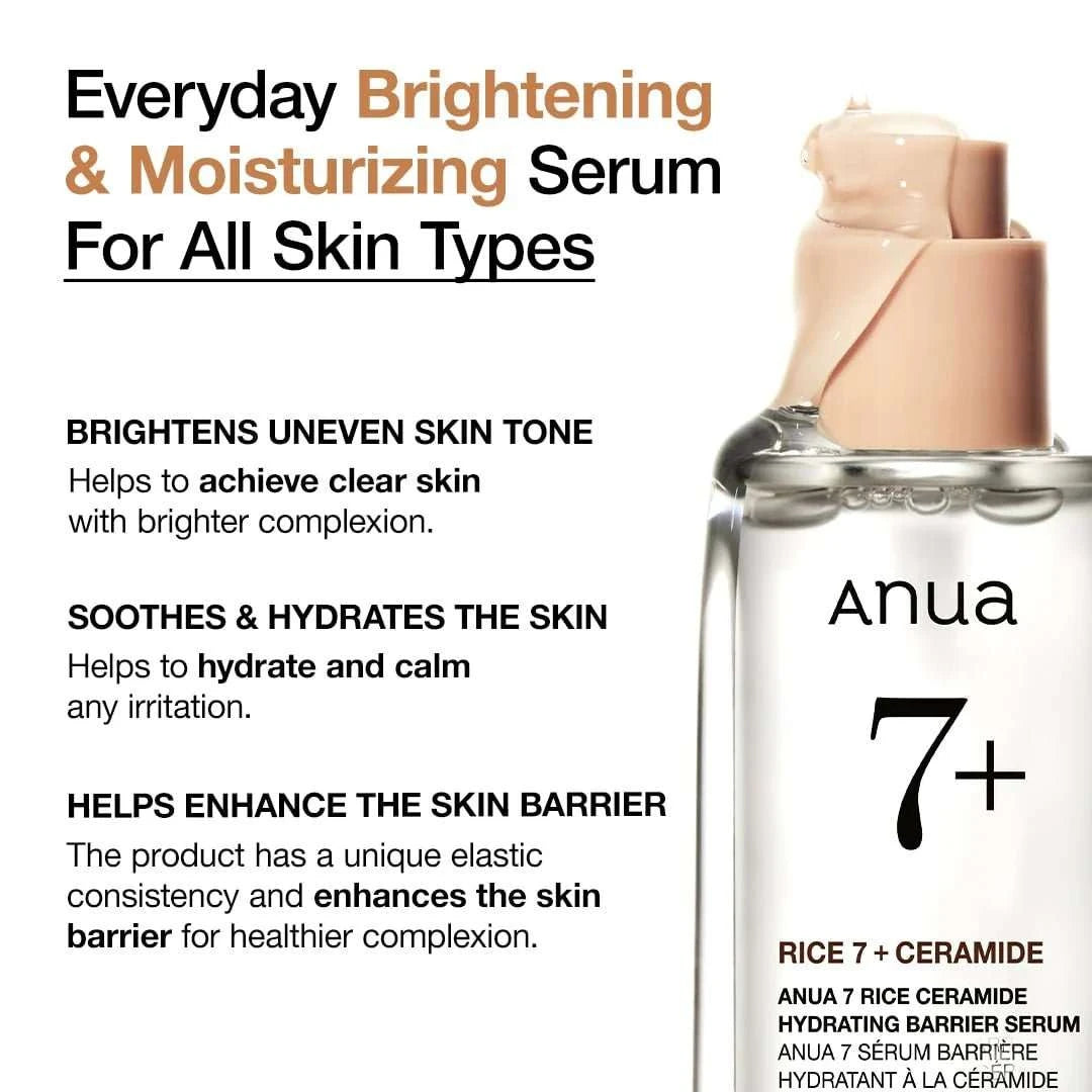 Anua Rice 7 Ceramide Hydrating Barrier Serum 50ml Lakinza K-beauty