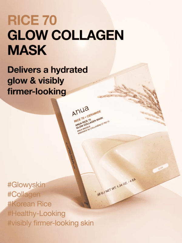 Anua Rice 70 Glow Collagen Mask 38g Lakinza K-beauty