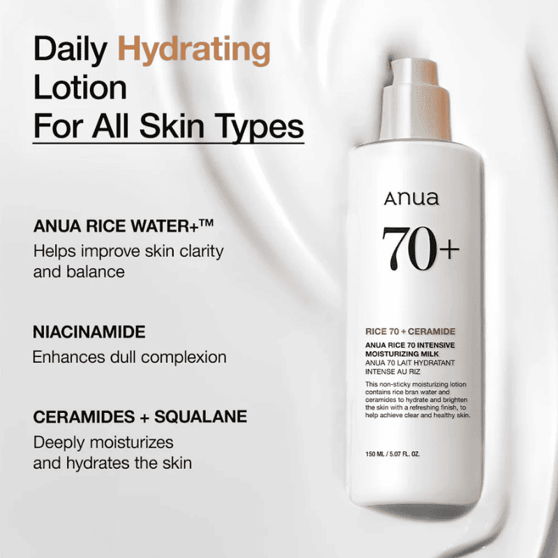 Anua Rice 70 Intensive Moisturizing Milk 150ml Lakinza K-beauty