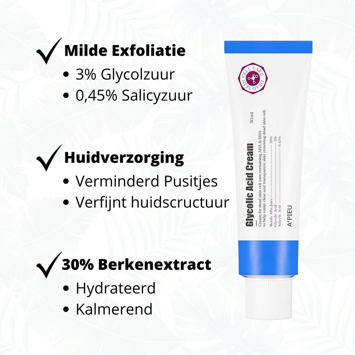 APIEU Glycolic Acid Cream 50ml Lakinza K-beauty
