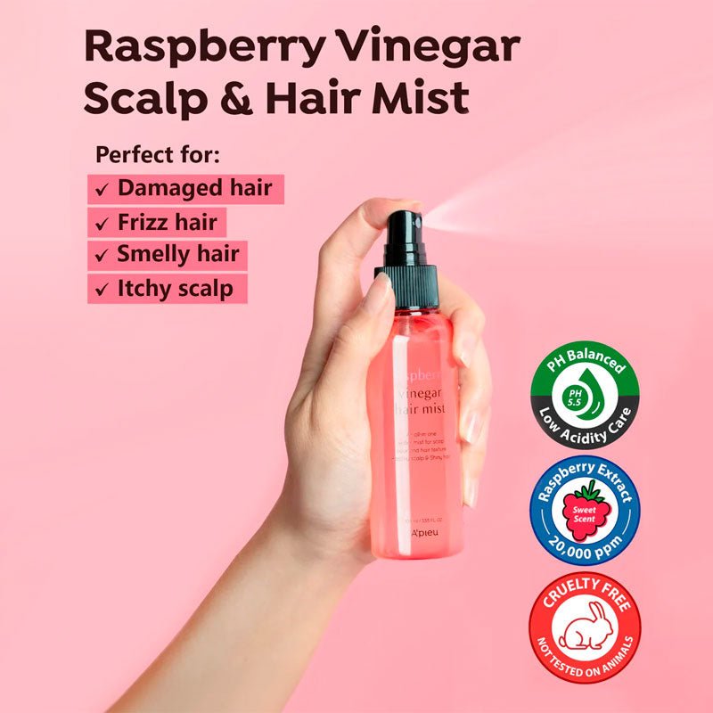APIEU Raspberry Vinegar Hair Mist 105ml Lakinza K-beauty