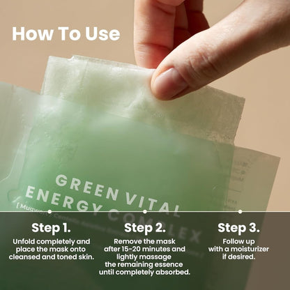 Axis - y Mugwort Green Vital Energy Complex Sheet Mask 27ml | Lakinza K - beauty Canada