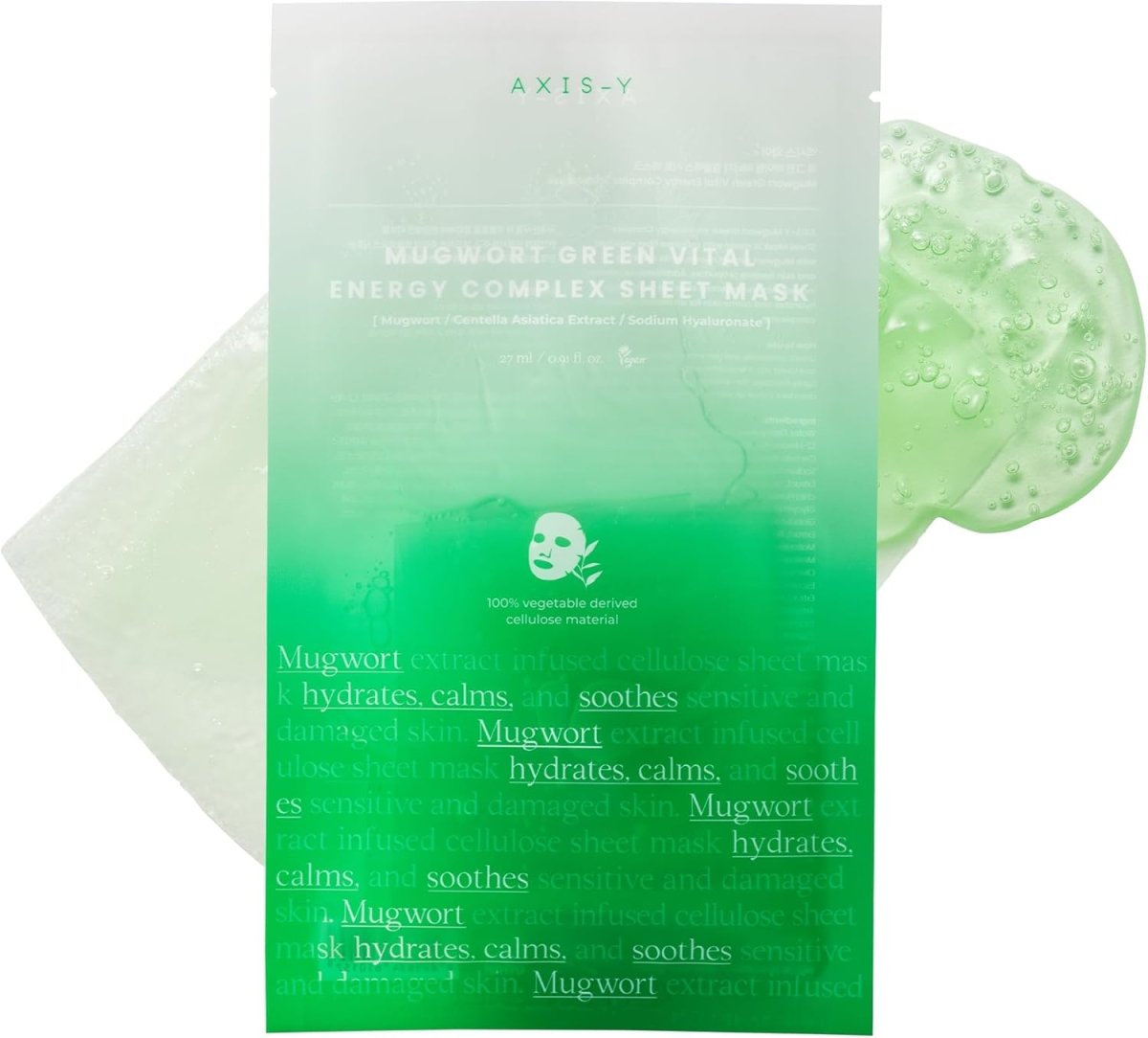 Axis-y Mugwort Green Vital Energy Complex Sheet Mask 27ml Lakinza K-beauty