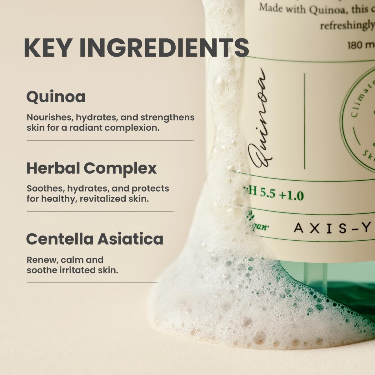 Axis - y Quinoa One - Step Balanced Gel Cleanser 180ml | Lakinza K - beauty Canada