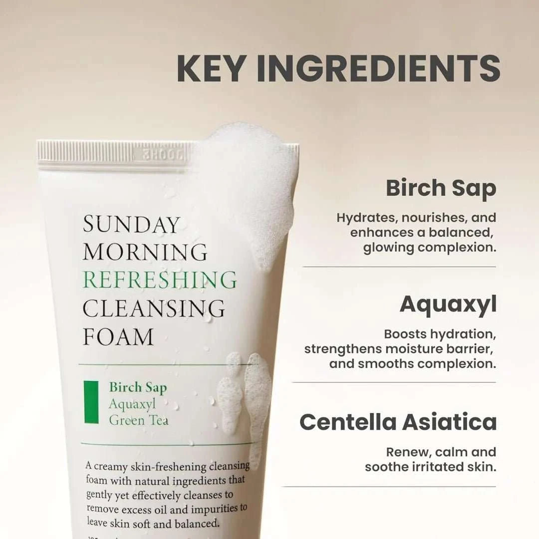 Axis-y Sunday Morning Refreshing Cleansing Foam 120ml Lakinza K-beauty