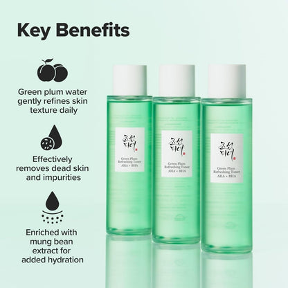 Beauty of Joseon Green Plum Refreshing Toner : AHA + BHA 150ml | Lakinza K - beauty Canada