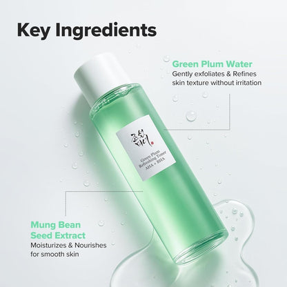 Beauty of Joseon Green Plum Refreshing Toner : AHA + BHA 150ml | Lakinza K - beauty Canada