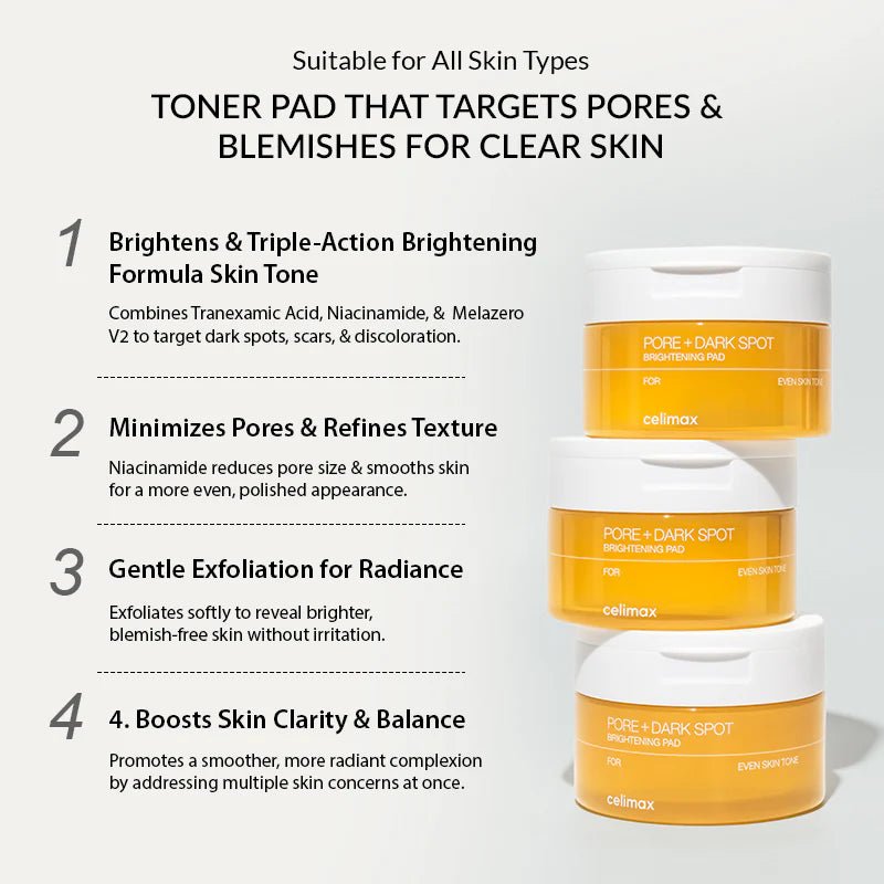 Celimax Pore+Dark Spot Brightening Pad 100ml / 40pads | Lakinza K - beauty Canada