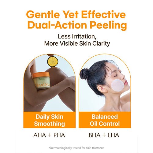 ClearDea Mild Dual Peeling Pad 140ml / 50 pads | Lakinza K - beauty Canada