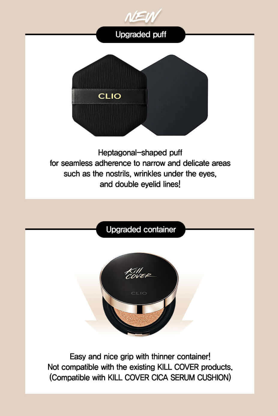 Clio Kill Cover Fixer Cushion + Refill 15g Lakinza K-beauty