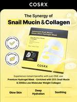 COSRX Advanced Snail Mucin Glass Glow Hydrogel Mask 35g Lakinza K-beauty