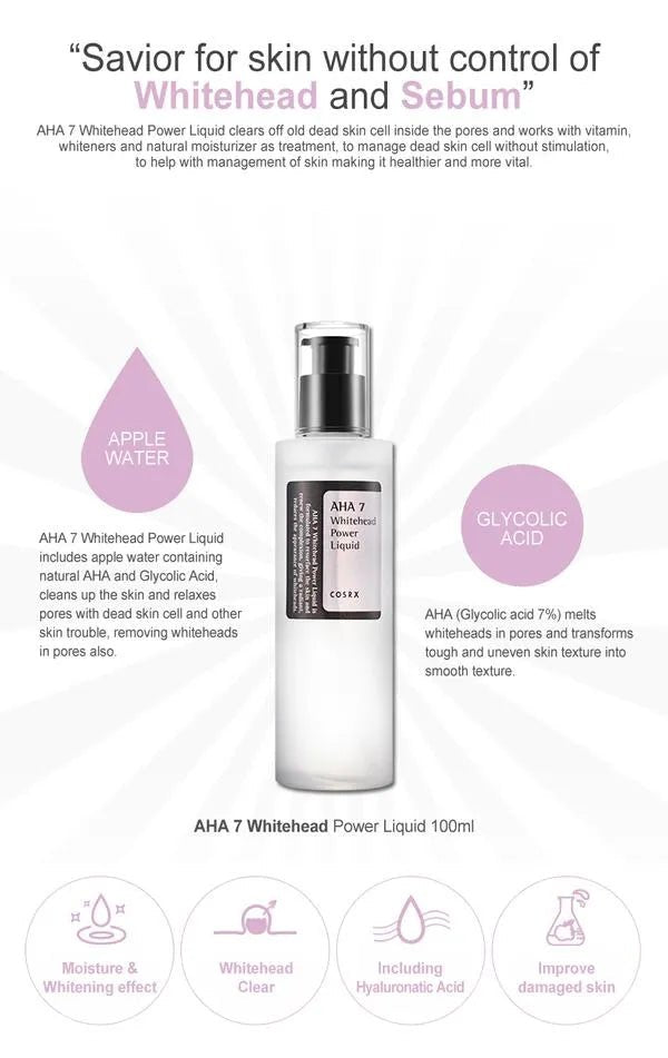 COSRX AHA 7 Whitehead Power Liquid 100ml Lakinza K-beauty