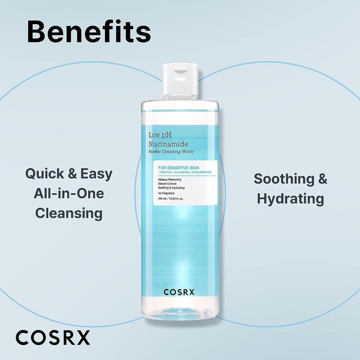 COSRX Low pH Niacinamide Micellar Cleansing Water 400ml | Lakinza K - beauty Canada