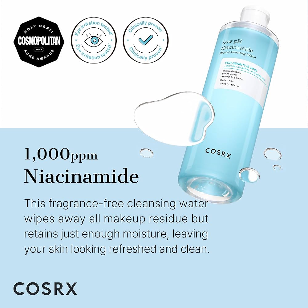 COSRX Low pH Niacinamide Micellar Cleansing Water 400ml Lakinza K-beauty