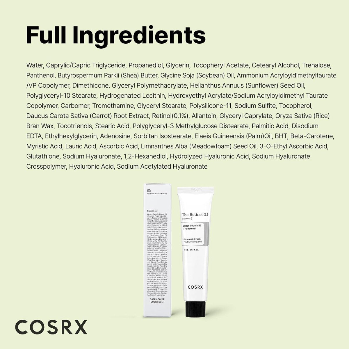 COSRX The Retinol 0.1 Cream 20ml Lakinza K-beauty