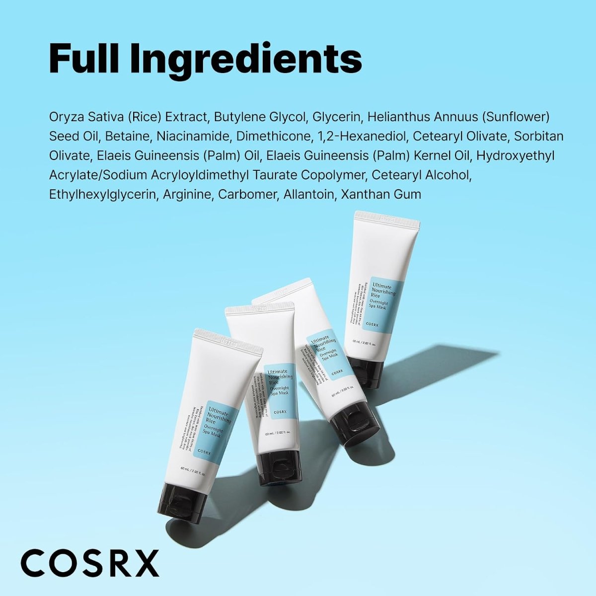 COSRX Ultimate Nourishing Rice Overnight Spa Mask 60ml Lakinza K-beauty