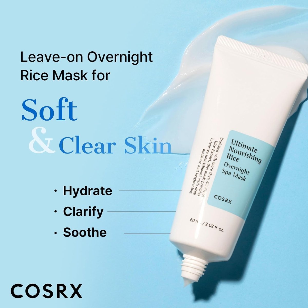 COSRX Ultimate Nourishing Rice Overnight Spa Mask 60ml Lakinza K-beauty